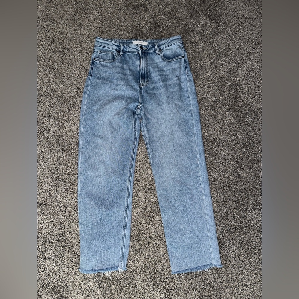 Hidden High Rise Raw Hem Jeans
